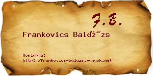 Frankovics Balázs névjegykártya