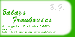 balazs frankovics business card